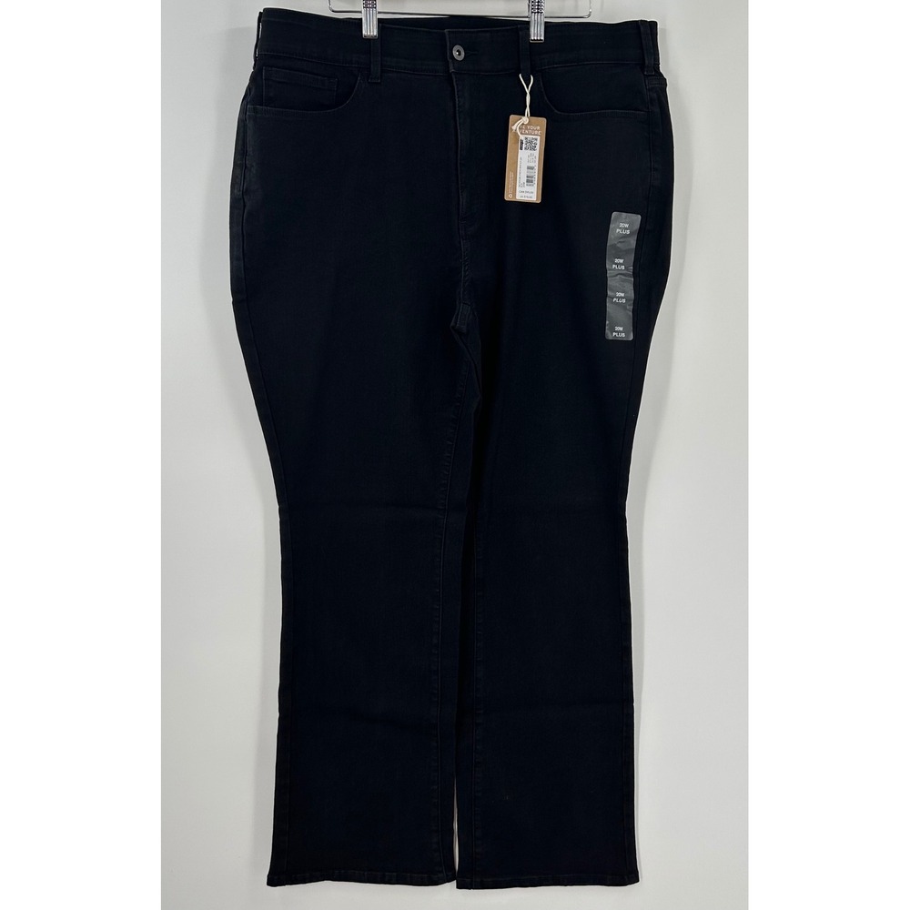 Womens Eddie‎ Bauer Venture Stretch Bootcut Jeans 20W Black High Rise NWT